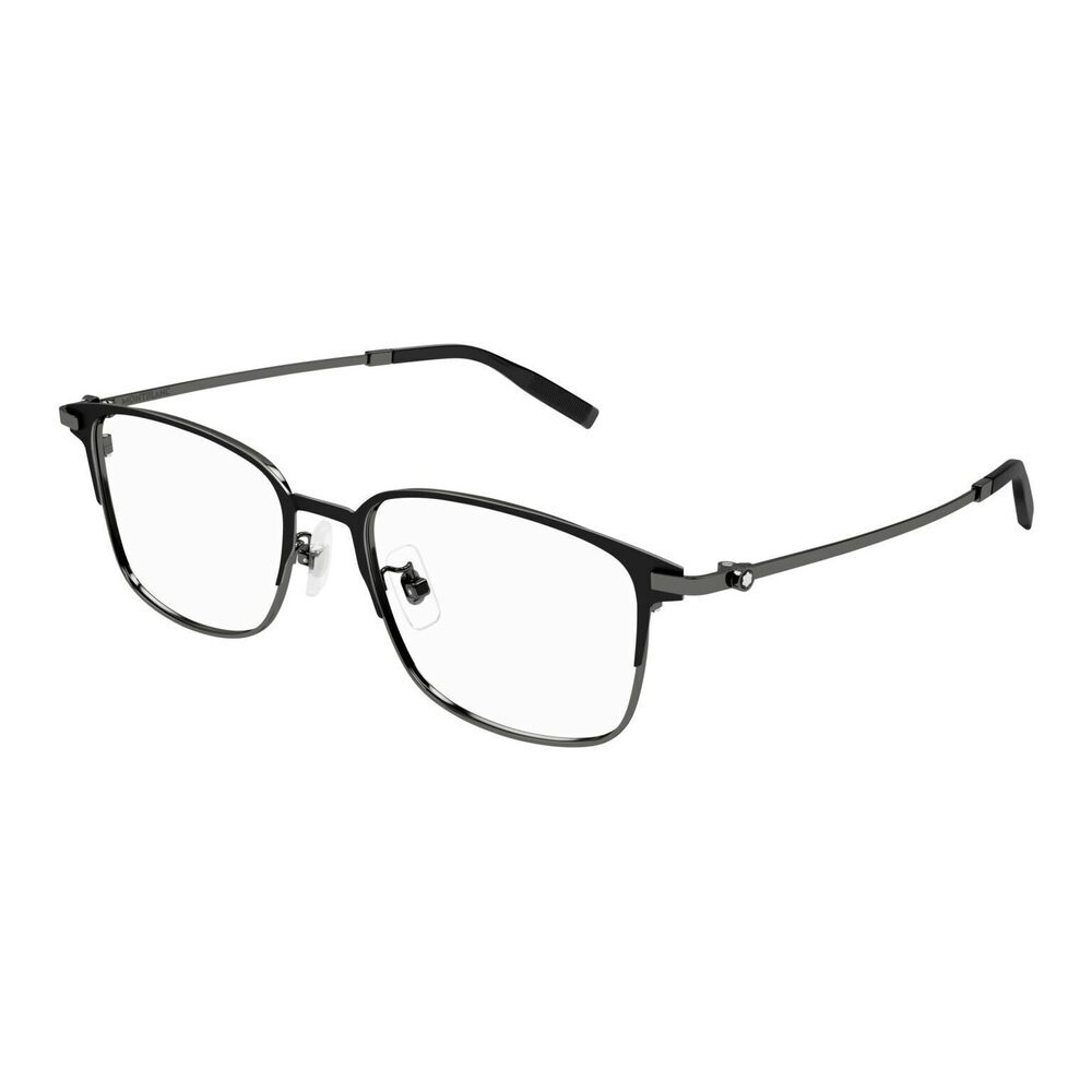 NWT Mont Blanc MB0314oA Black Ruthenium Square 54mm Eyeglasses